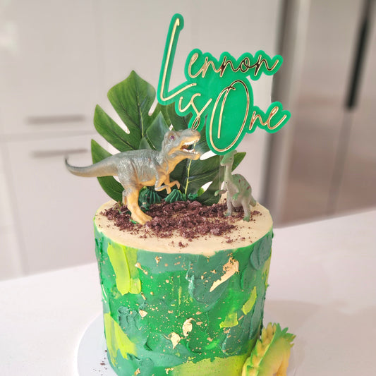 Double Layer Name and Age Cake Topper