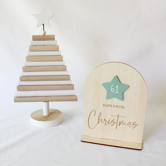 Wooden Christmas Countdown Plaque
