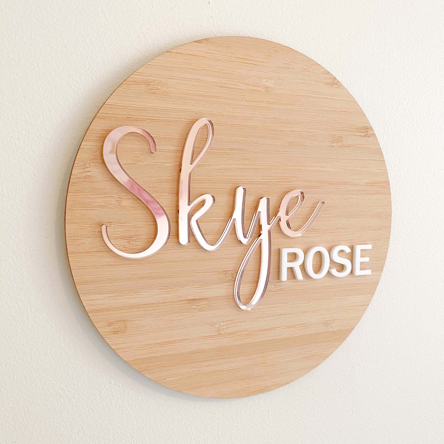 3D Round Name Plaque