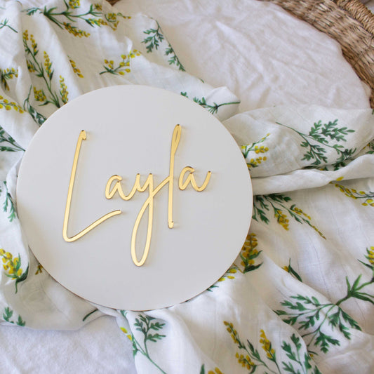 3D Round Name Sign Plaque Event Birthday Wedding Sign