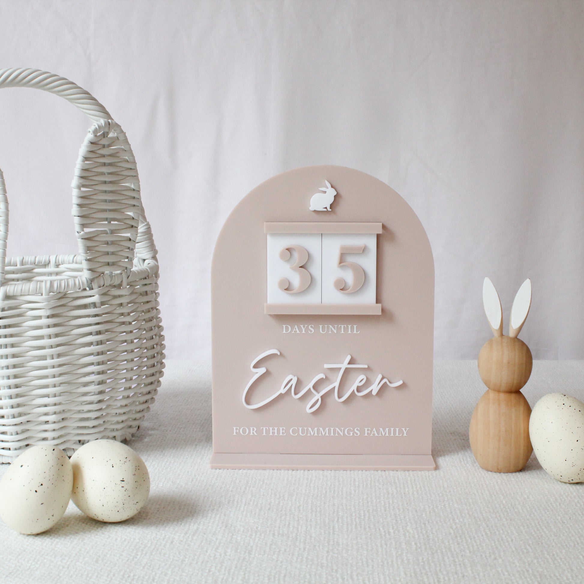 Easter Countdown Calendar Plaque, Easter Decor, Kids Easter Gift, Sleeps Until Easter