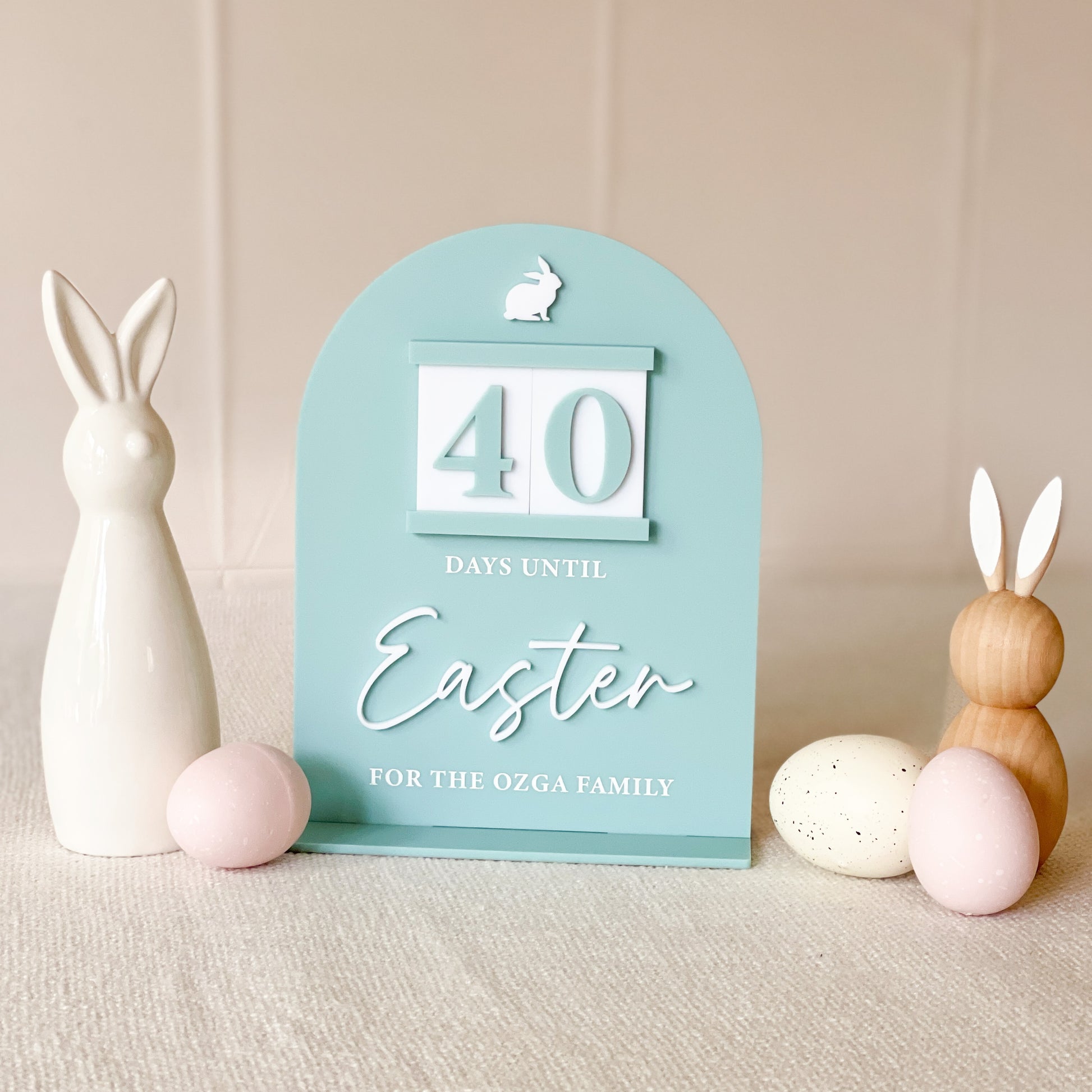 Easter Countdown Calendar Plaque, Easter Decor, Kids Easter Gift, Sleeps Until Easter