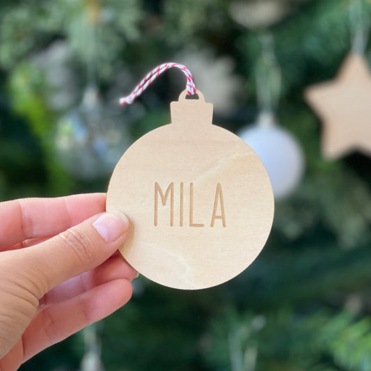 Simple Name Christmas Ornament
